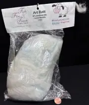 Needle Felting 100% Natural Wool Top Roving: ICY PALE BLUE SWIRL- 1.5 Ounces