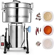 4500G Commercial Electric Grain Grinder Mill Stainless Steel Cereal Mill Swing Type Spice Herb Grinder High Speed Pulverizer Used in Houses, Clinics, Hospitals, Pharmacies
