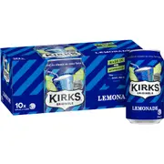 Kirks Lemonade Soft Drink Multipack Cans 375mL x 10 pack
