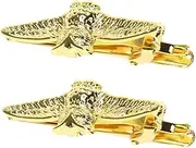 [VANZACK] 2pcs Gold Owl Tie Clip Zinc Alloy Business Accessories for Weddings and Formal Events Stylish Groomsmen Professional Appearance Design