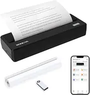 Rongta Portable Printer Wireless for Travel, 300DPI Thermal Inkless Bluetooth Mobile Printer, Support 8.5" X 11" US Letter, Compatible with Android iOS Phone & Laptops (Gray)