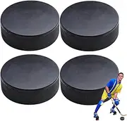 Training Hockey, Ice Hockey, 4 Pieces Standard Size Classic, 3-Inch Diameter Roller, Ice Pucks for Practice Supplies, 80g, Pu Foaming Material Standards, 7.5x7.5x2.5cm