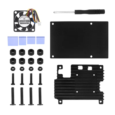 Aluminum Alloy Protective Case Housing w/ Cooling Fan For Raspberry Pi 5