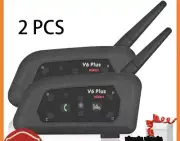 2PCS Teleheer V6 Pro Bluetooth Motorcycle Helmet Communication System 1200M Y3G2
