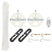 5" Clothesline Pulley System Kit, Clothes Line Outdoors Kit for Drying Clothes