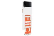 Samsung Silicone Cover With Strap For Galaxy Z Flip4 - White/orange