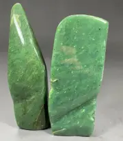 1134.5 Tumble freeform top Quality crystals tower Nephrite Jade 2PCS decoration