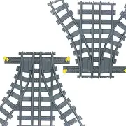 City Train Track - 2 Sets Track Switch Accessories Building Block, Road Flexible Rails Bricks Toys