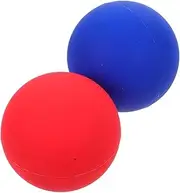 KOMBIUDA 2pcs Silicone Massage Balls for Back Yoga Fitness Muscle Relief Foot Massager Red Blue