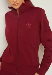 XS adidas Originals Women's Tonal FIREBIRD TRACK TOP JACKET Burgundy 1AVL