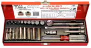 T&E Tools 24 Piece 1/4"Drive Metric Socket Set 92625