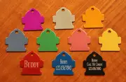Custom Engraved DOUBLE SIDED Tag Pet ID FIRE HYDRANT DOG CAT "PREMIUM QUALITY"