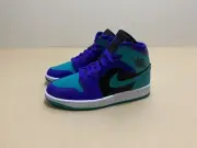 Nike Air Jordan 1 Mid Womens Shoes US 7.5 UK 5 EUR 38.5 New Black Grape Sneakers