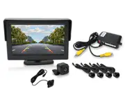 Elinz 4.3" Monitor CMOS 170 Degrees Car Reversing Camera 600TVL 4 Ultrasonic Parking Sensors
