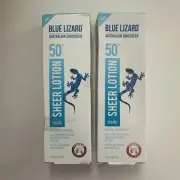 (2) Blue Lizard Australian Sunscreen Body Lotion SPF 50+ Exp 06/25 Damaged Box