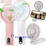 Mini Hand-held Fan Portable Folding Desk Fan Cooler Cooling USB Rechargeable Fan