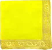 RSGM Yellow Plain Velvet Pooja Aasan Cloth/Chowki Aasan Kapda Mat for Puja Table, Puja Home Mandir and Temple (0.5 Meter)