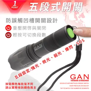 爆亮 超越T6美國CREE XM-L2 LED伸縮調光強光手電筒 五檔模式 騎車 登山 露營 手電筒 (3折)