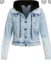 City Chic Jacket Denim Hood medium Plus size 18