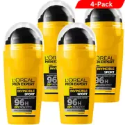 4 x Loreal Men Expert Deodorant 96H Invincible XXL Sport Deo-roll-on, 50 ml