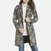 NEW BB Dakota Jacket Womens XS Gray Guinevere Floral Duster Coat Hippie Boho NWT