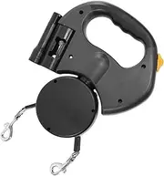 Retractable Dog Lead - Double Pet Leashs with 360° Swivel, Heavy Duty Extendable Rope | Anti-Tangles Cord, Strong Comfortable Grip for Night Use, Training, Climbing, Daily Strolling, Camping Trips