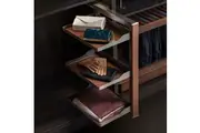 HIGOLD B Series Slide Out Wardrobe Storage Baskets - 3-Tier - Right Side Mount - Natural Finish