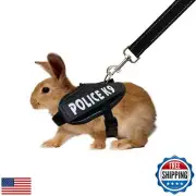 Vehomy Rabbit Harness with Leash for Bunny Rabbits Cats Small Animals (Black)