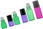 Healeved 6PCS Portable Roll Glass Bottles for Essential Oils Perfumes Each Durable Leak Travel Friendly Roll Ball Dispensers Random Color