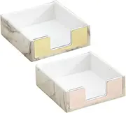 OFFSCH 2Pcs Marble Pad Storage Organizer for Desk Stylish Desktop Storage for Notes and Stationery Elegant and Finish for School