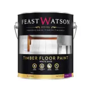 Feast Watson FLOOR PAINT Timber Mark Wear Resist Satin 4L - WHITE or DEEP BASE