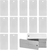 OLYCRAFT Pack of 30 Rectangular Stamping Blanks 5 x 2.5 cm Large Blank Stainless Steel Pendant with 3.5 mm Hole Blank Steel Card 304 Engraving Blank Pendant for Laser Engraving Metal Stamp 1 mm Thick