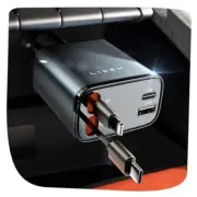 Retractable Car Charger [69W USB C Car Charger Adapter] iPhone 16 Car Grey