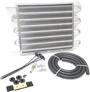 UPMKUVZAQB 4/6/8 Row Universal Aluminum Alloy Remote Transmission Oil Cooler/Automatic Manual Radiator Converter Radiator(8 Row)