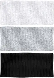 [GSHLLO] 3 Pcs Wide Plain Elastic Headbands Unisex Stretchy Hairbands Yoga Knitted Hair Bands Breathable Sport Sweat Bands Non Slip Gym Sweatbands Fabric Athletic Headbands for Running Cycling
