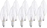 Pack of 10 Small Screw Candle Bulbs, Clear Edison Screw in Bulb SES /e14, 240V
