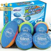 5Pcs Water Skipping Balls Pool Beach Toys Rainbow Bounce Ball with Mesh Bag