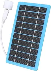 ASHATA 5V 5W Small Blue Solar Panel, USB Solar Charger with White Light, Modern Style, Moderate Efficiency, Ideal for Outdoor Activities, Emergency Light Source