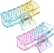 HORIALENCE 2pcs Elegant Gradient Hair Claw Clips for Lightweight Accessories for Curly Hair Stylish Claw Clips Durable