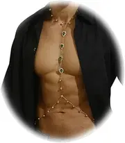 [Zangoiry] Simple Rhinestone Neck Chain Festival Rave Long Body Chain Necklace Summer Crystal Harness Body Chain Rhinestone Waist Belly Chain Jewelry for Women Men