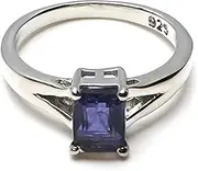 [HIMALYA QUARTZ] Blue stone ring natural gemstone engagement ring for men women 925 sterling silver ring vintage style boho minimalist ring IR-03-24-P
