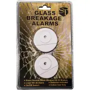 Glass Window Breakage Burglar Alarm 100dB 2 Pack