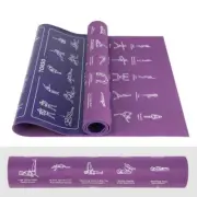Fitness Instructional Yoga Mat, Non-slip Exercise Rubber, Blue plus Purple Color