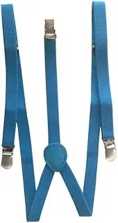 [COMVIP] Kids Adjustable Strap Solid Metal Clip Y-Back Braces Suspenders Blue