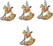 TEHAUX 2pcs Tin Christmas Scene Layout Decor Metal Handcraft Nostalgia Wrought Iron Retro Collection