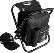 Backpack Cooler Chair Hat, Portable Thermal Backpack Seat, Ultralight Insulated, Folding Portable Seat, Large Capacity Bag, Outdoor Camping Stool Travel, Beach, Hiking, Picnic, Hunting, Fishing Gear
