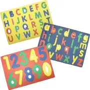 Alphabet & Numbers Learning Foam Puzzles for Kids Upper & Lower Case Letters 3PK