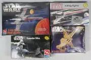 Lot 4 Star Wars Model Kits AMT Ertl B X-Wing Fighter Speeder Bike Unassemble NEW