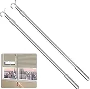 Easy Pull Telescopic Draw Blind Tilt Wand, 13-24in Length Adjustable Blinds Rod, Down & Up Clothes Hanger Hook Pole for Window Shades