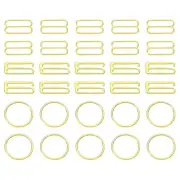 30 Pcs 20mm Bra Strap Hooks, Alloy Adjustment Slide Bra Strap Clips, Gold